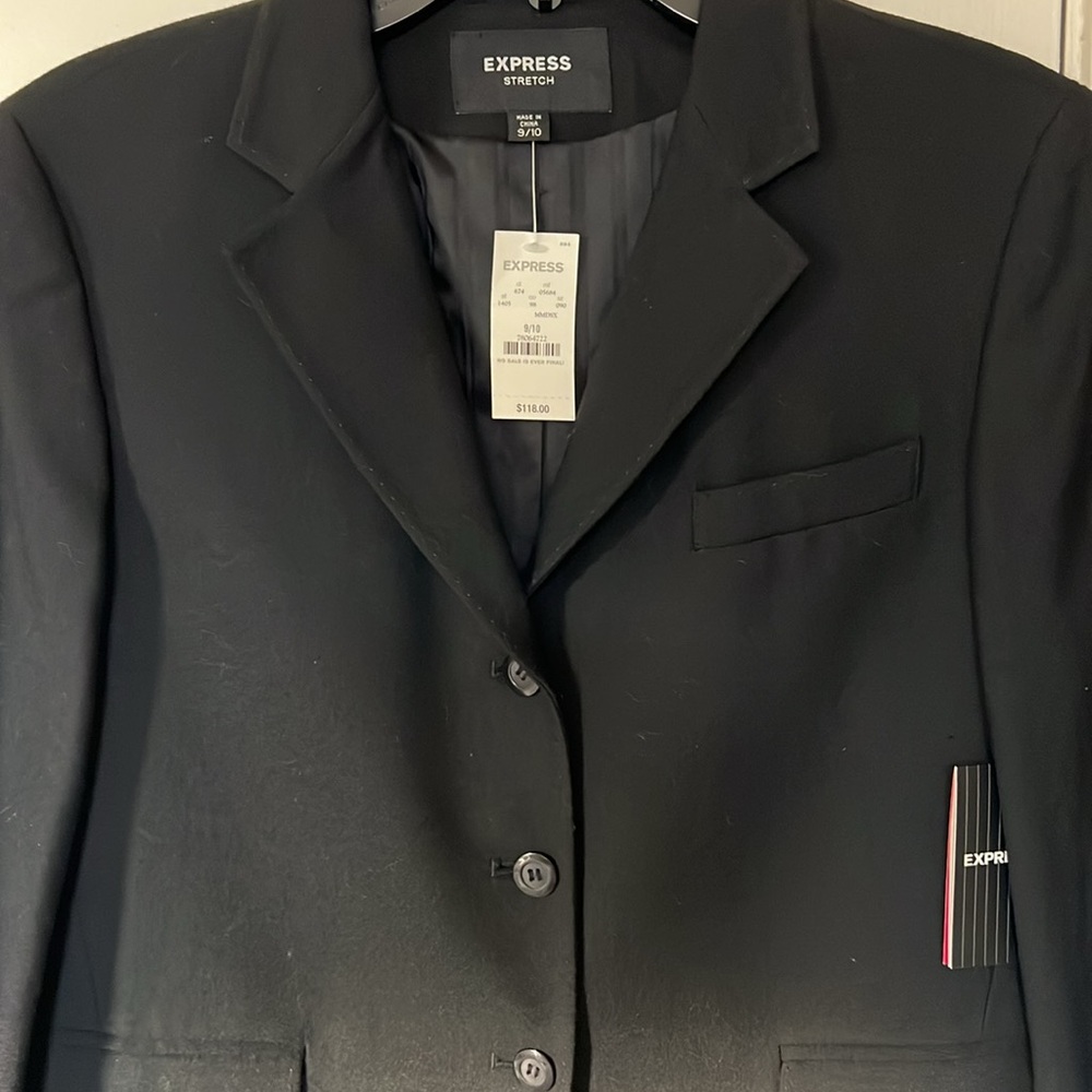 NWT Express Stretch Tailored Women's Black Blazer Size 9/10